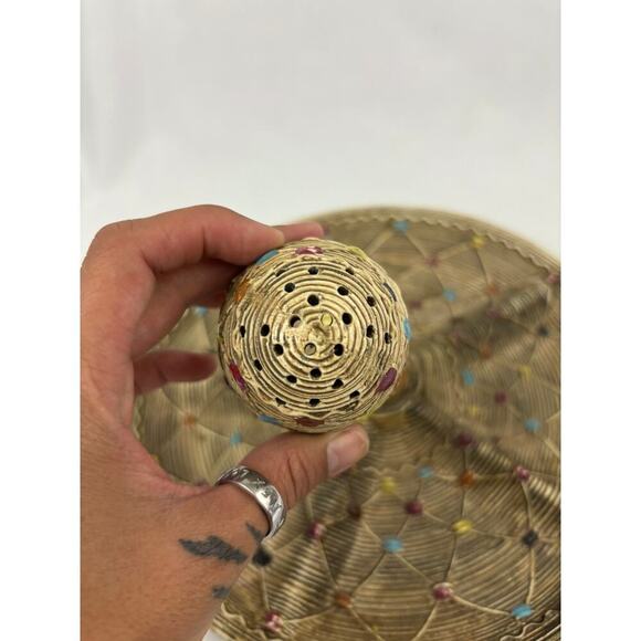 VTG Serving Tray Mexican Hat Platter Appetizer With Toothpick Holder Tilso - Picture 5 of 12